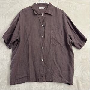Bryn Walker 100% Linen Button Camp Shirt M Lagenlook USA